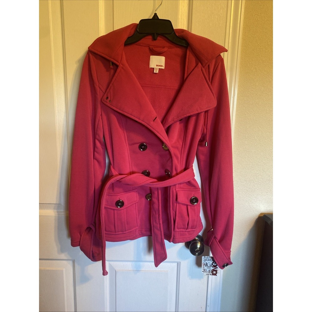 Bongo Pea Coat Women's Medium Pink